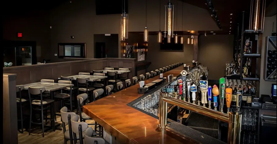 Commercial bar with custom woodwork