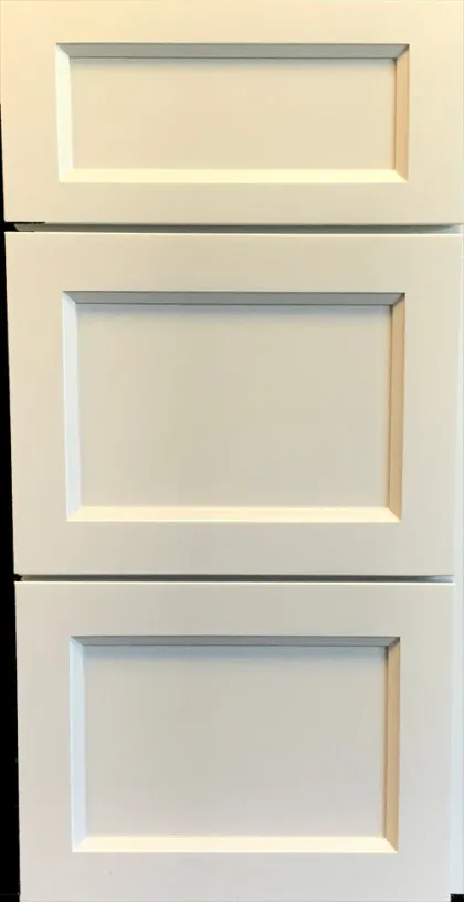 Painted flat panel drawer front